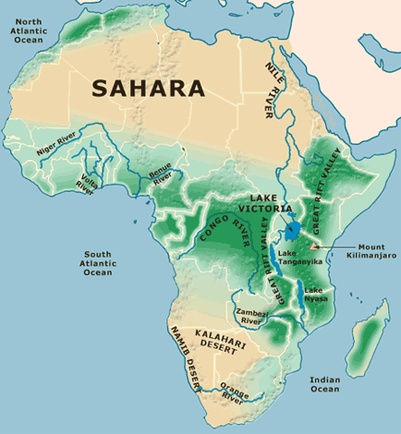 Physical Features Of Africa South Of The Sahara Sbms 6th Grade World Cultures